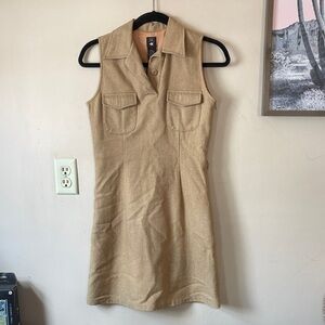 Y2K Vintage American Eagle Outfitters Tan Wool Blend Mini Dress Size 0